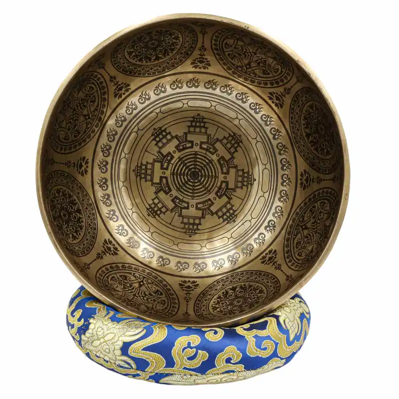 Bol Jambati bouddhiste en yantra sculpté de 11 cm