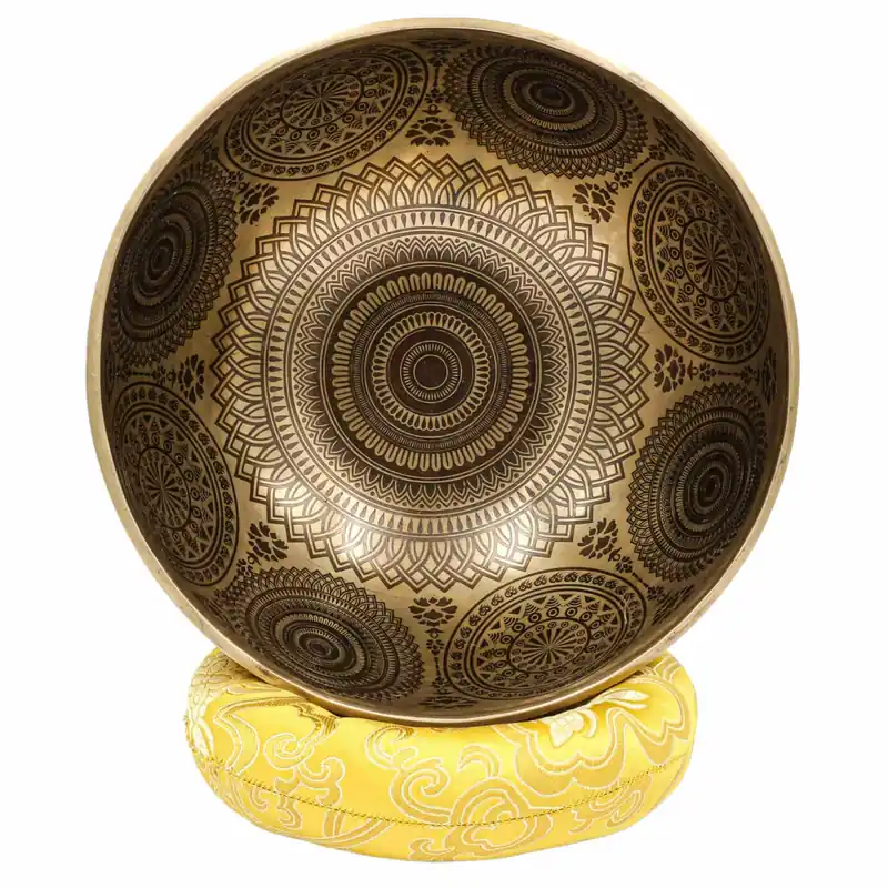 Bol Jambati bouddhiste moderne en mandala sculpté de 10 cm