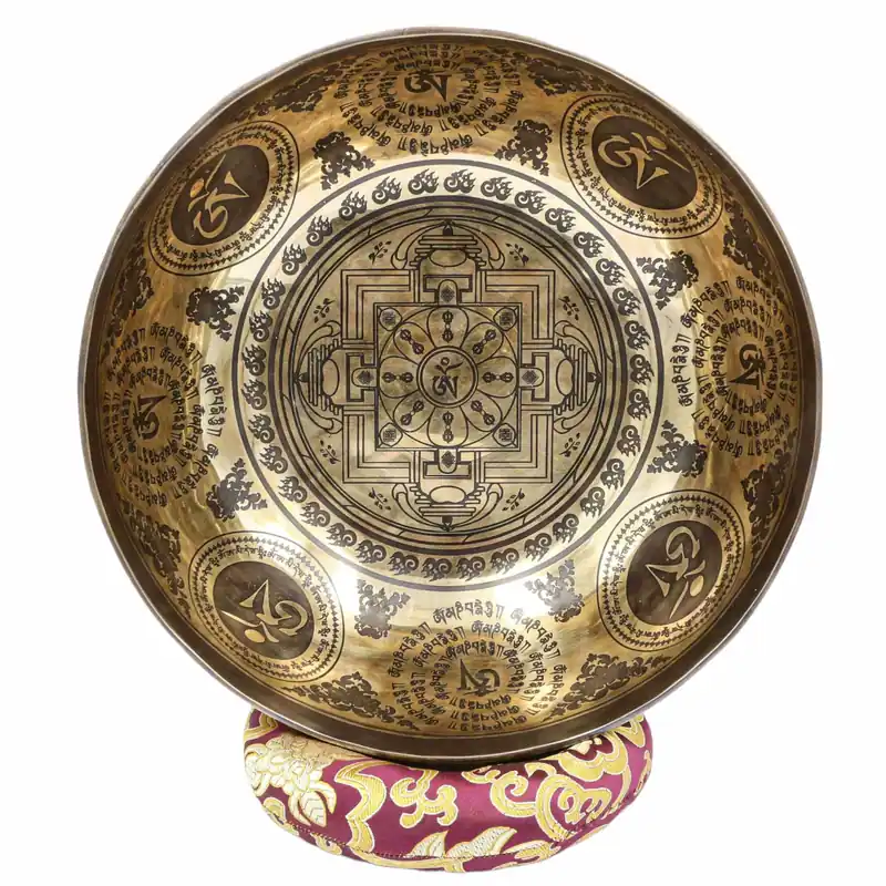 Bol chantant sculpté Yantra de 12 cm