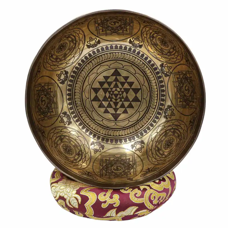 Le bol chantant jambati sculpté du Sri Yantra