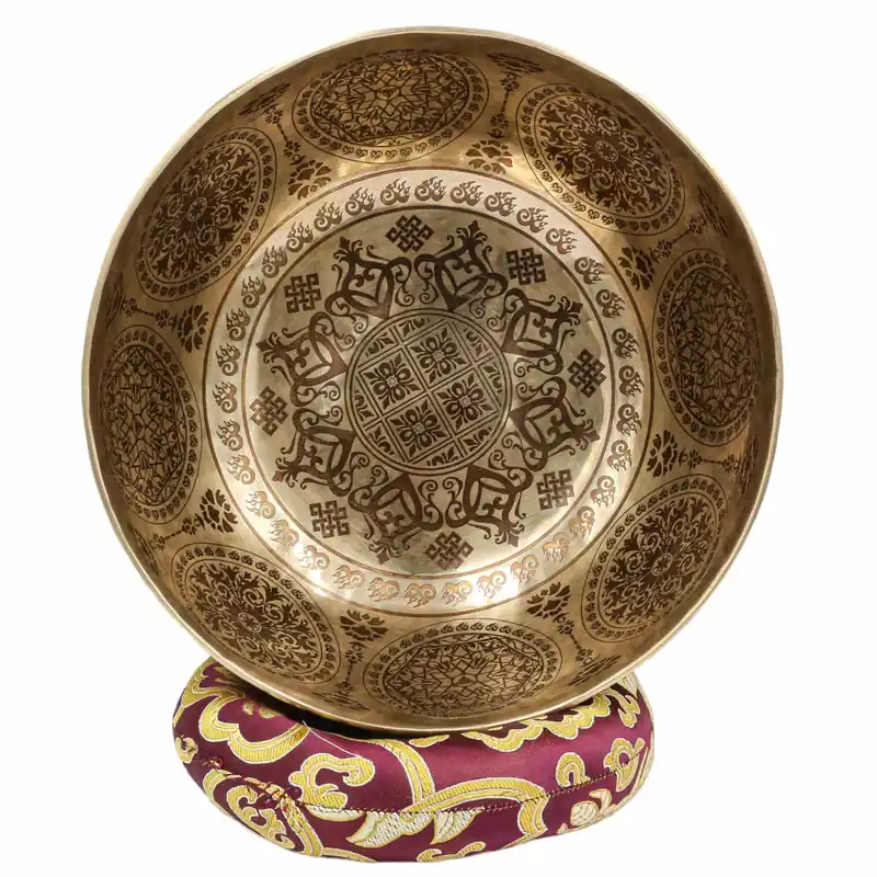 Bol chantant Jambati moderne en mandala sculpté de 10 cm