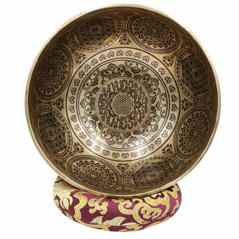 Bol Jambati sculpté en forme de fleur de 12 cm