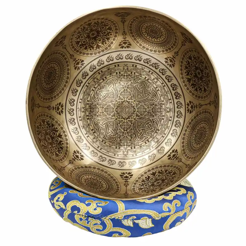 Bol chantant tibétain moderne sculpté en mandala