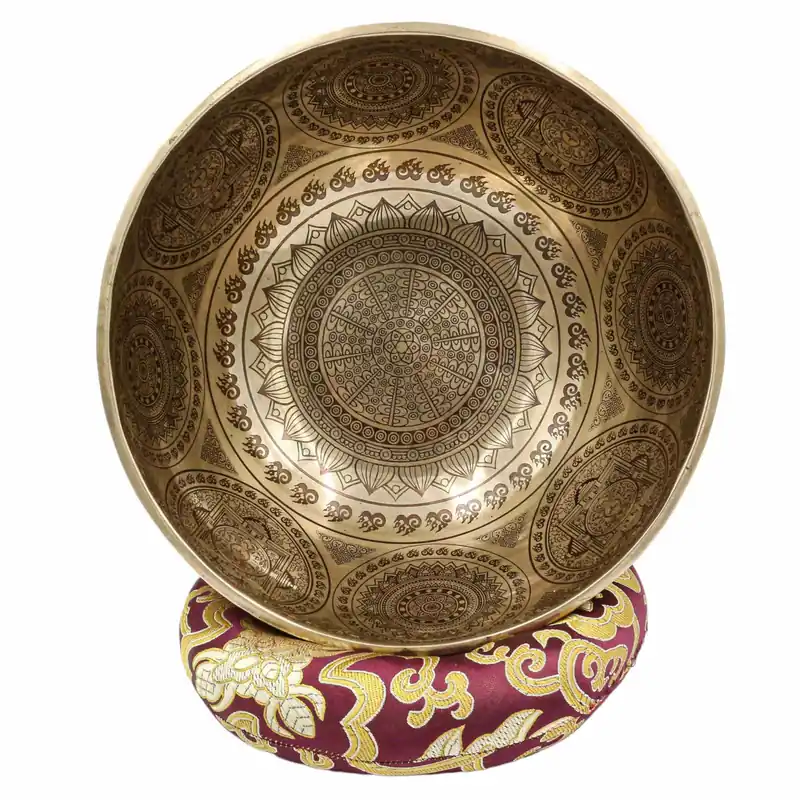Bol chantant jambati sculpté en forme de fleur