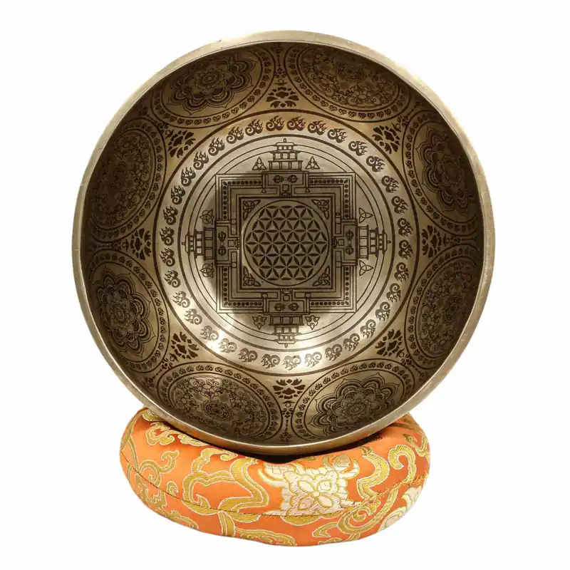 Bol chantant Jambati sculpté yantra