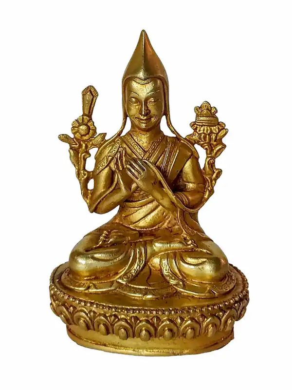 Statue en cuivre de Tsongkhapa tibétain