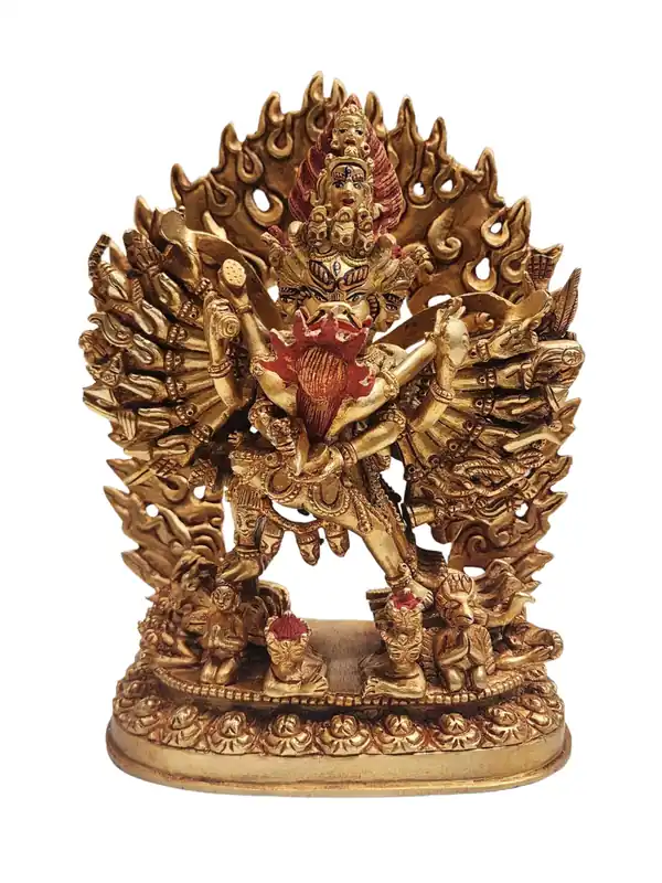 Statue en cuivre de Yamantaka tibétain