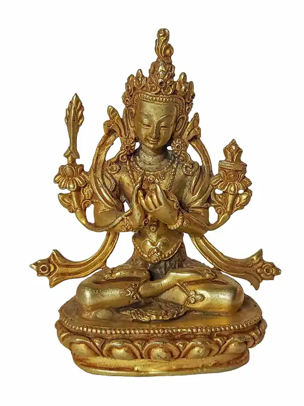 Statue en cuivre de Manjushri faite à la main