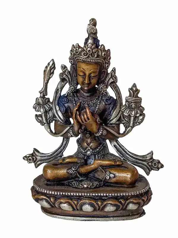 Statue rituelle en cuivre de Manjushri