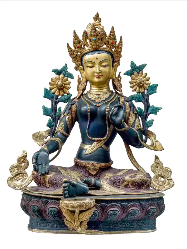 Statue de la déesse Tara verte – déesse de la compassion