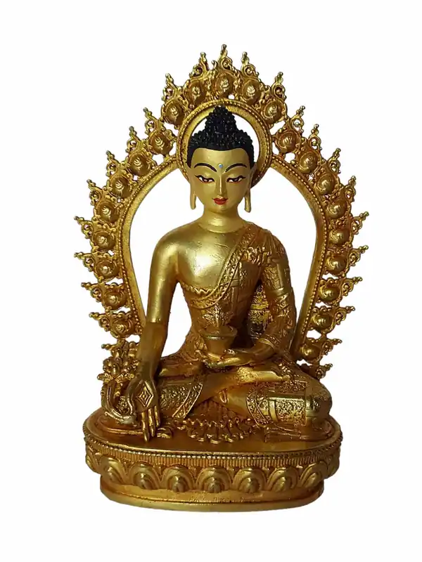 Statue en cuivre du Bouddha de la Médecine traditionnelle