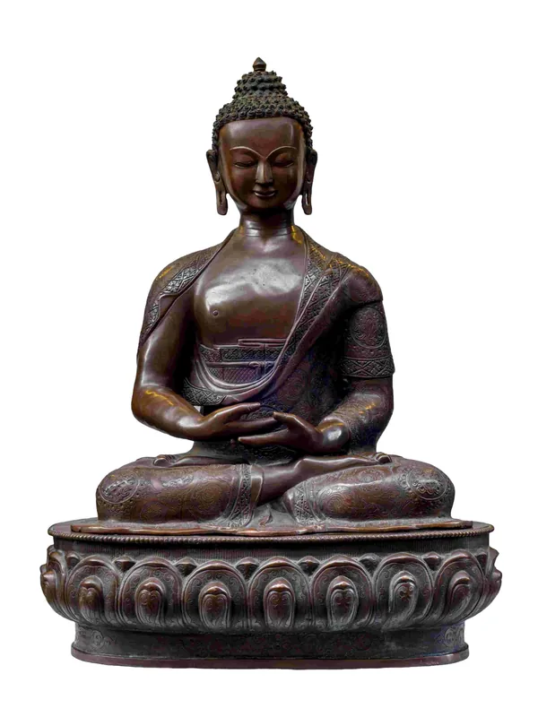 Statue en cuivre d’Amitabha Bouddha fabriquée à la main