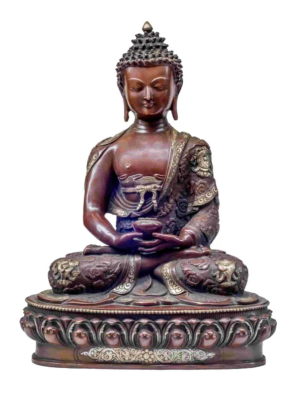 Statue rituelle en cuivre d’Amitabha Bouddha