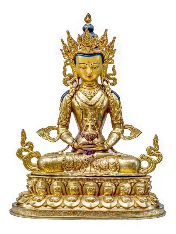 Statue en cuivre bouddhiste d’Aparimita