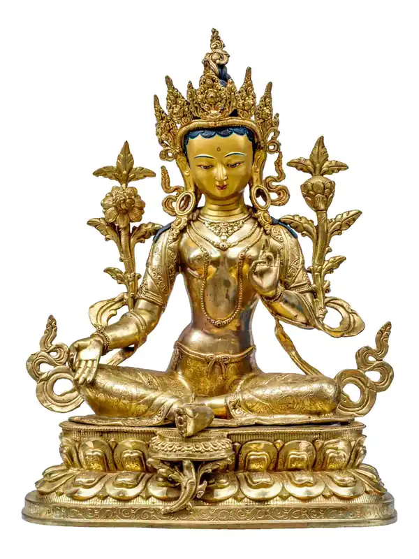 Statue tibétaine de la Tara verte – déesse de la compassion