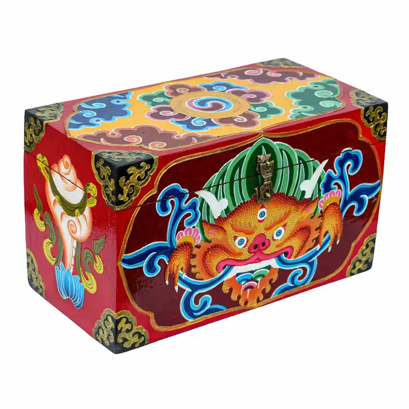 Boîte tibétaine avec motif de vajra