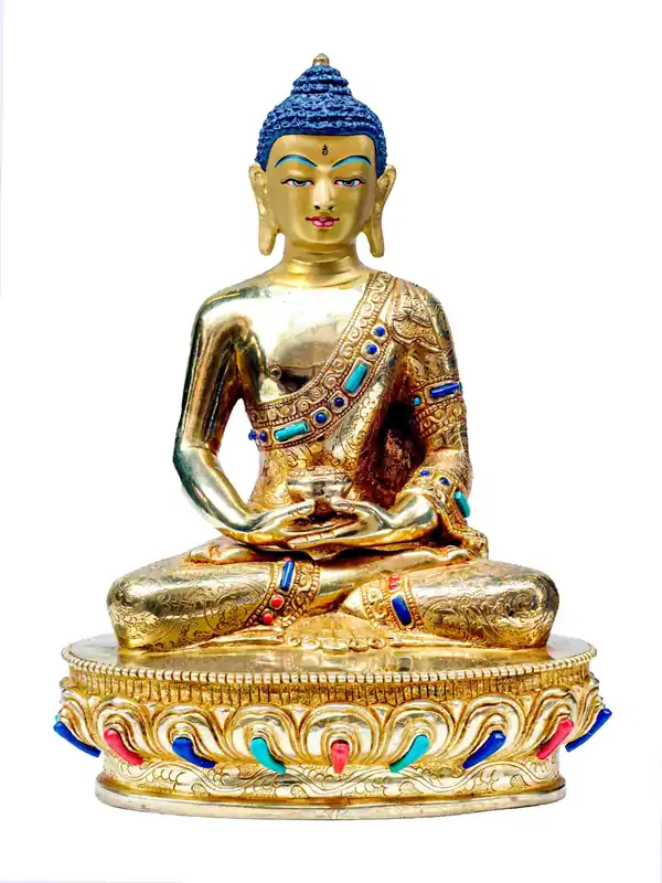 Statue en cuivre du Bouddha bouddhiste Amitabha