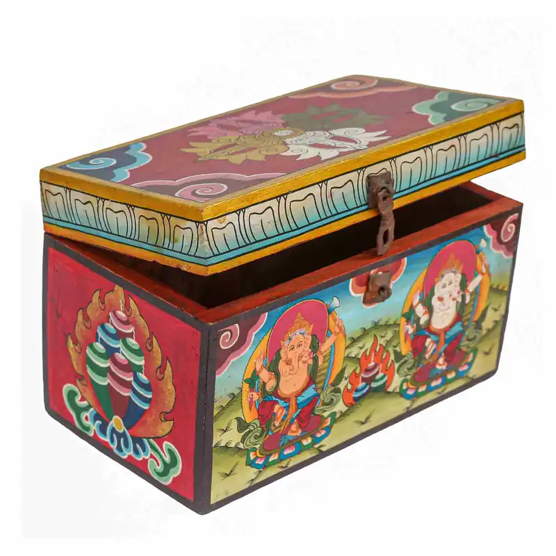 Boîte tibétaine avec motif de Ganesh