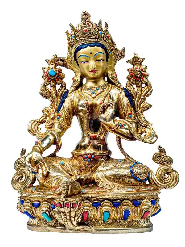 Statue traditionnelle de Tara verte du Népal