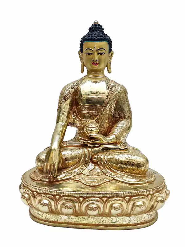 Statue en cuivre du Bouddha Shakyamuni provenant du Népal