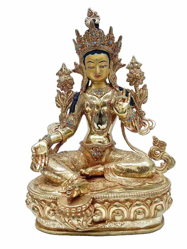 Statue tibétaine de Tara verte provenant du Népal