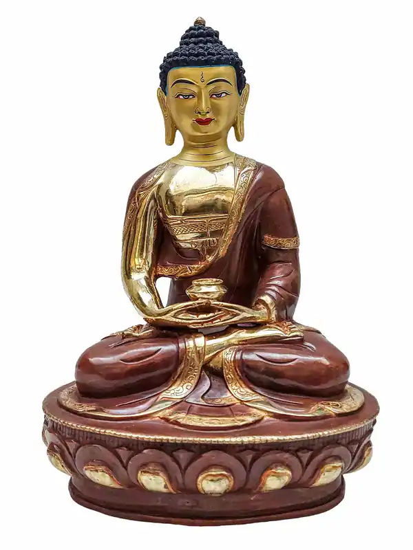 Statue en cuivre du Bouddha Amitabha tibétain