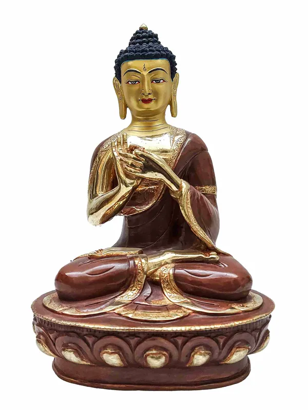 Statue en cuivre du Bouddha Vairocana tibétain