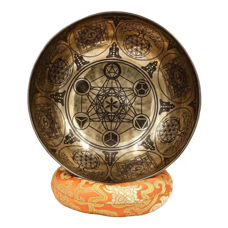 Bol tibétain Jambati moderne sculpté en mandala