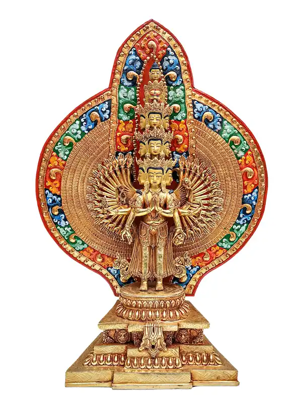 Statue en cuivre d’Avalokiteshvara