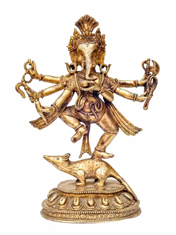 Statue en cuivre de Ganesh debout