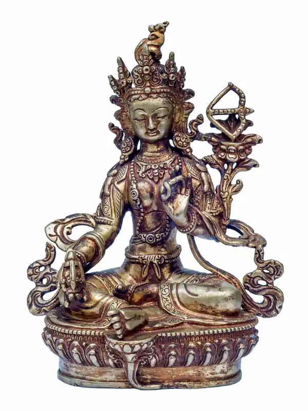 Statue de la déesse Tara verte du Népal