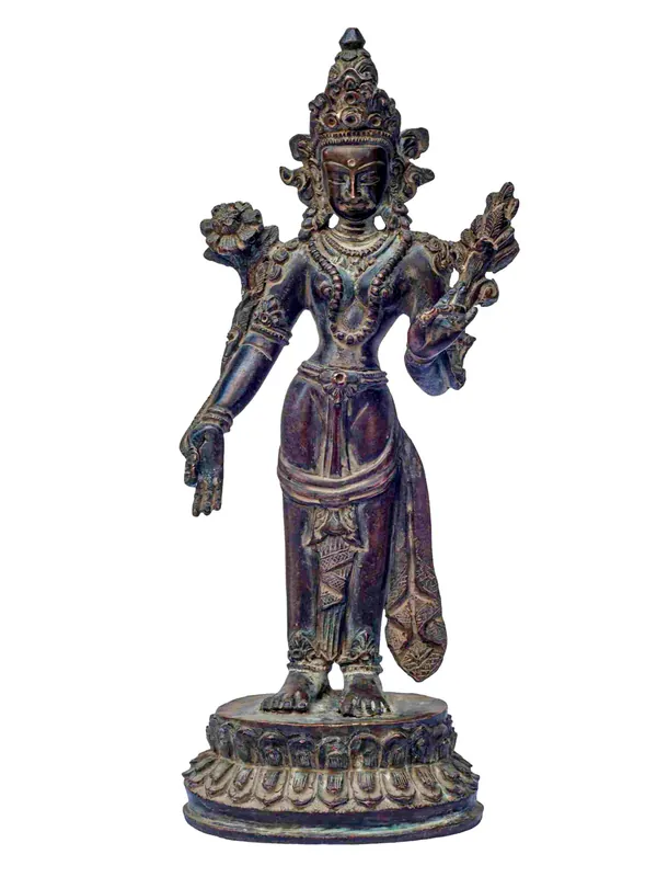 Statue de Tara Verte avec finition antique