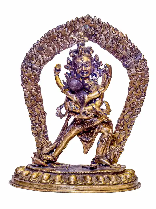 Statue en cuivre de Chakrasamvara