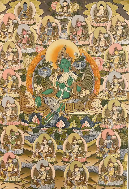 Peinture de 21 Tara du Népal