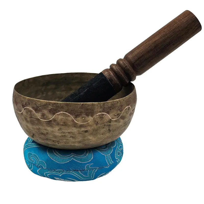 Antique bol chantant jambati martelé à la main