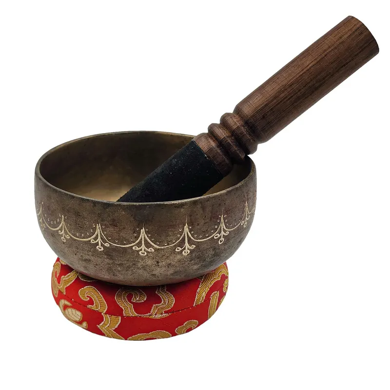 Bol chantant jambati bouddhiste antique de 6 cm