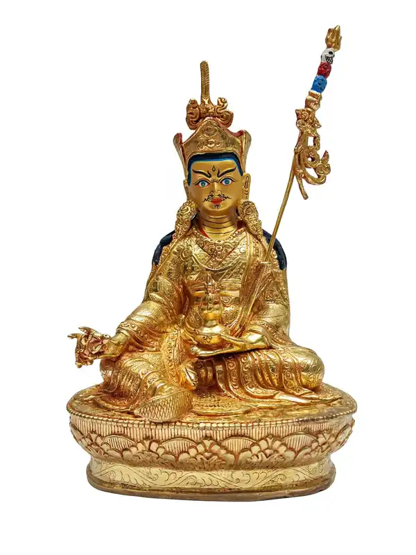 Statue traditionnelle en cuivre de Padmasambhava