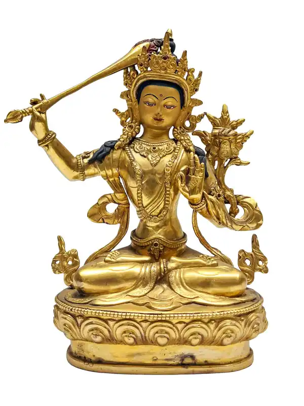 Statue rituelle en cuivre de Manjushri