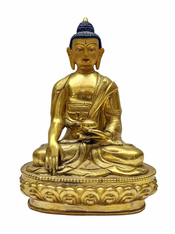 Statue traditionnelle en cuivre de Shakyamuni