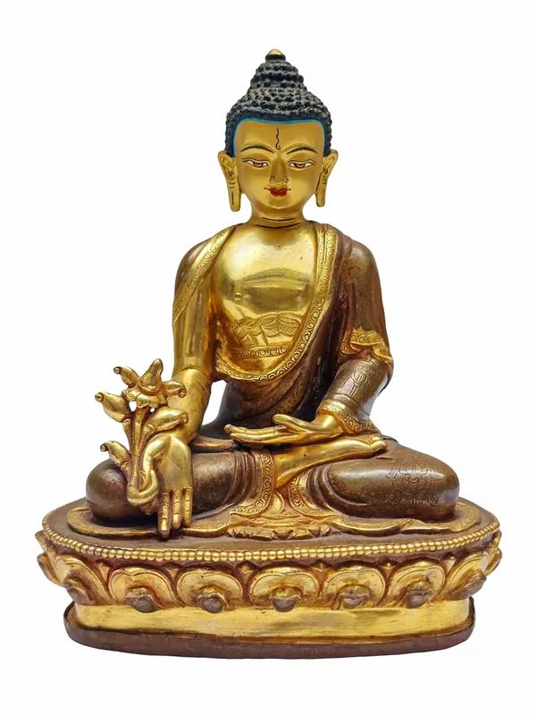 Statue bouddhiste en cuivre du Bouddha guérisseur