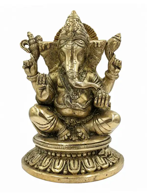Statue de Ganesh en laiton faite à la main