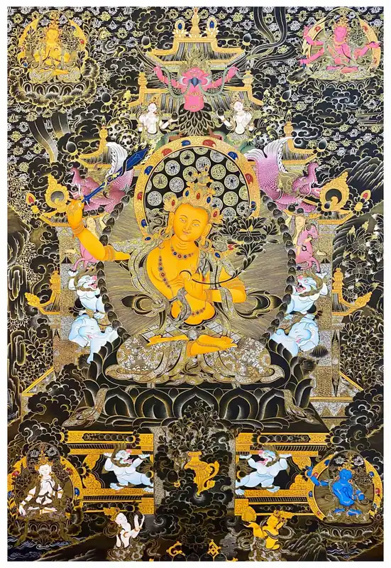 Peinture des Cinq Dhyani Manjushri