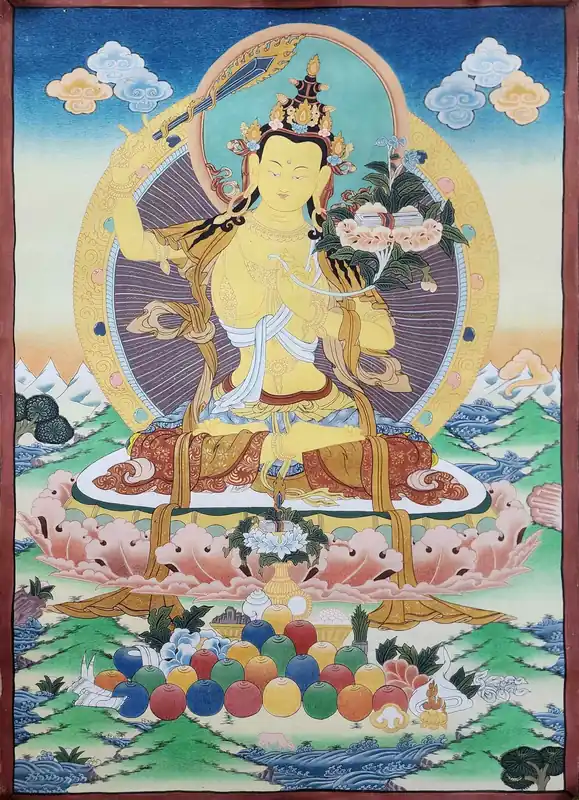 Peinture tibétaine de Manjushri