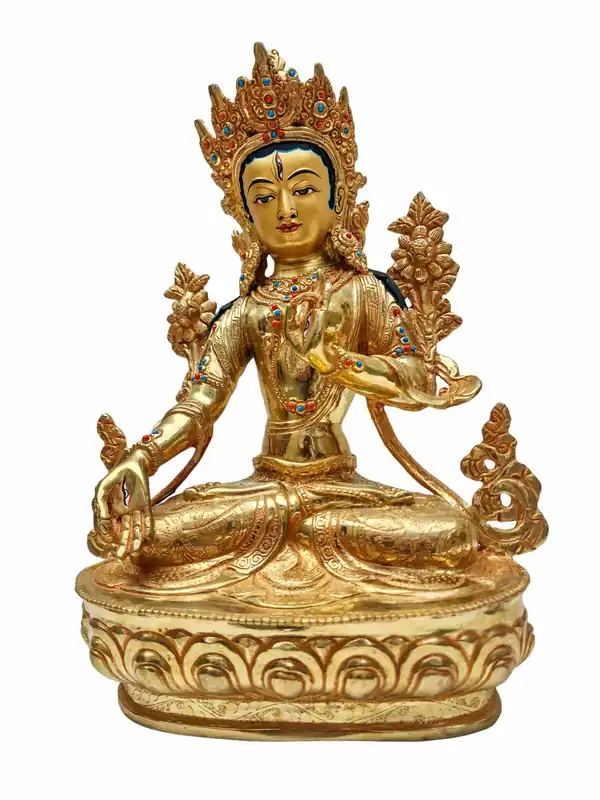 Statue rituelle de Tara Blanche – Divinité de la Compassion