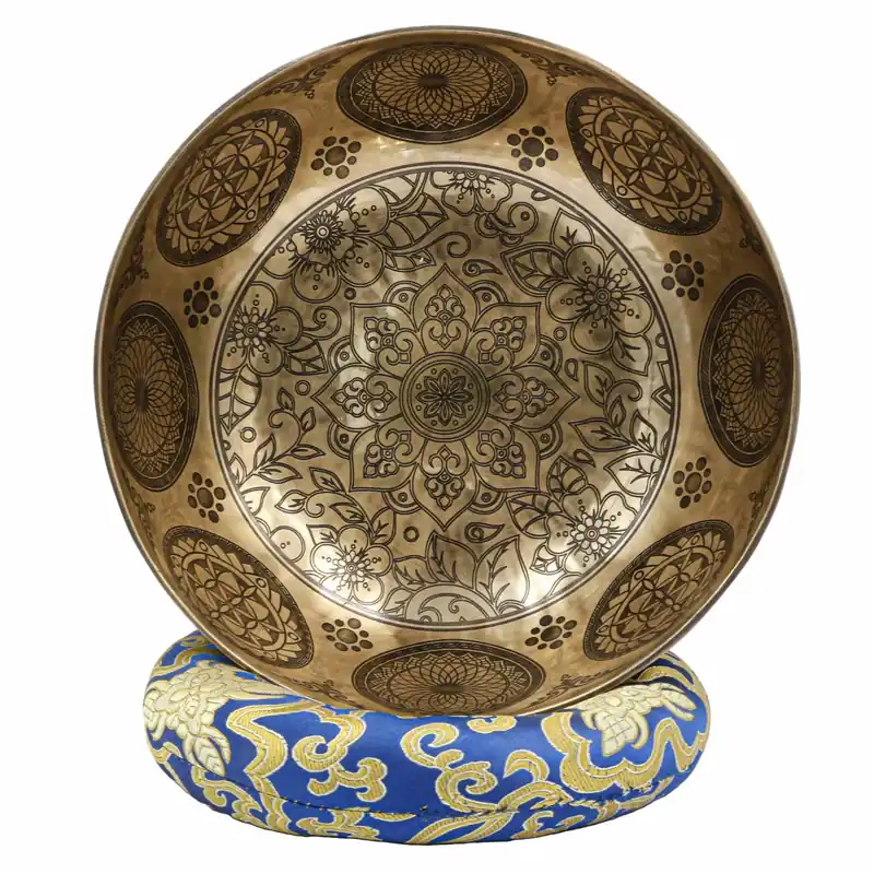 Bol chantant jambati sculpté en forme de fleur