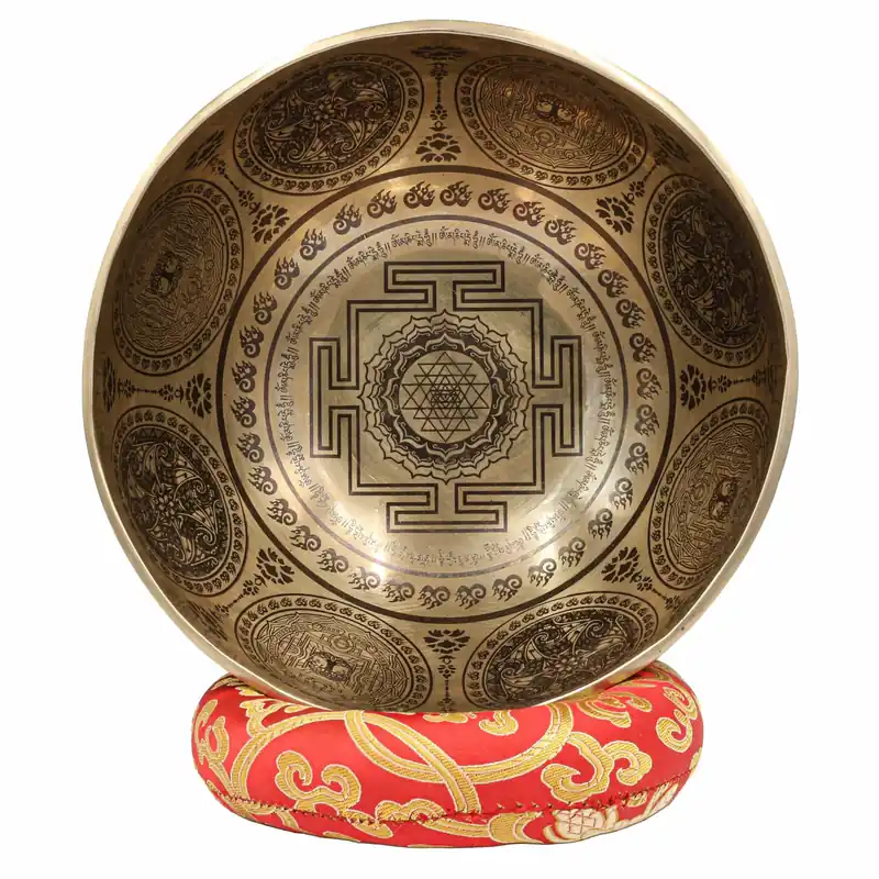 Bol chantant yantra sculpté du Népal