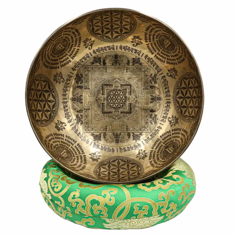 Bol chantant yantra sculpté du Népal