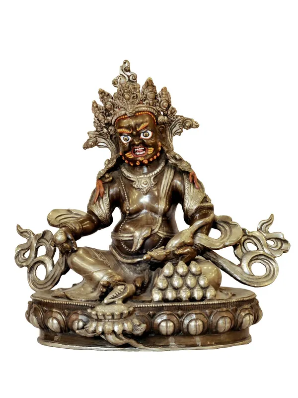 Divinité de la richesse – Statue tibétaine de Jambhala Jaune