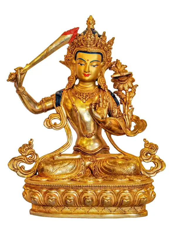 Divinité de la sagesse – Statue rituelle de Manjushri