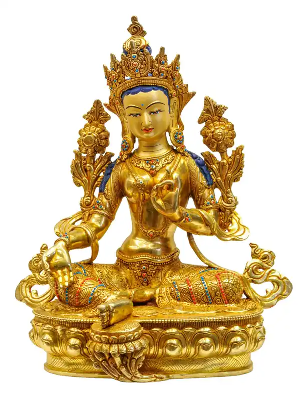 Déesse de la compassion – Statue traditionnelle de Tara verte